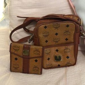 Mcm crossover body bag and wallet